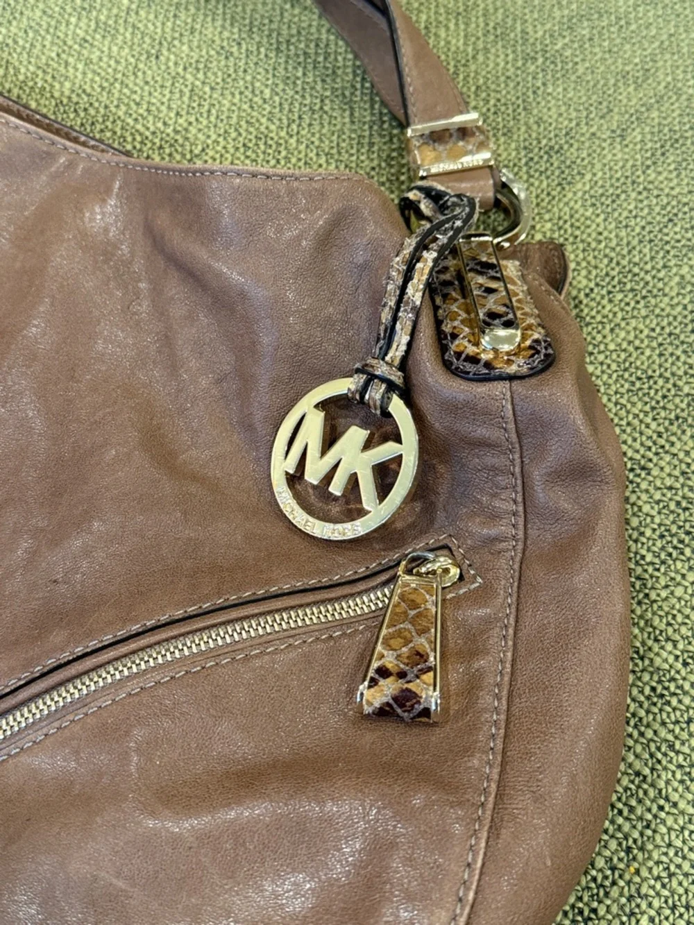 *Michael Kors Tan Leather Matilda Slim Satchel Shoulder Bag - Picture 2 of 9